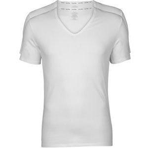 Calvin Klein Modern Cotton T-shirts (2-pack), stretch V-hals, wit -  Maat: L