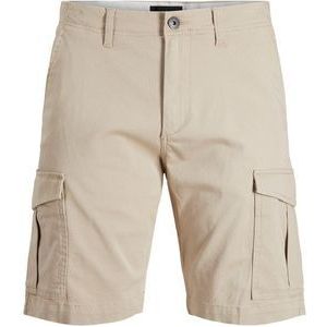 JACK & JONES Joe Cargo Shorts loose fit, heren cargo korte broek, beige -  Maat: 3XL