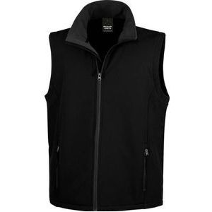 Grote maten softshell casual bodywarmer zwart voor heren - Outdoorkleding wandelen/zeilen - Mouwloze vesten plus size 3XL (46/58)