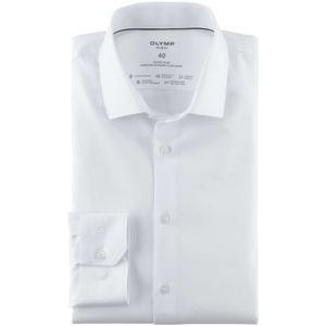 OLYMP No. Six 24/Seven Dynamic Flex Super Slim Jersey shirt wit, Effen