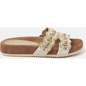 Lazamani  Slippers Dames  Beige  Leer