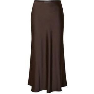 SELECTED FEMME Vrouwelijke midi-rok satijn, Coffee Bean, 34