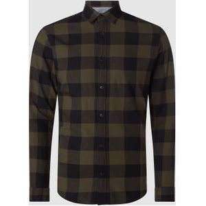 JACK & JONES ESSENTIALS Geruit Slim Fit Overhemd JJEGINGHAM Dusty Olive