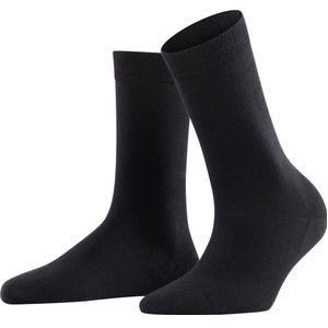FALKE Softmerino warme ademende merinowol katoen sokken dames zwart - Maat 41-42
