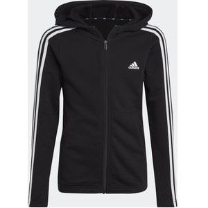 adidas Sportswear Essentials 3-Stripes Ritshoodie - Kinderen - Zwart- 140