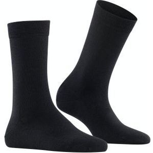 FALKE Softmerino warme ademende merinowol katoen kniekousen dames zwart - Maat 37-38