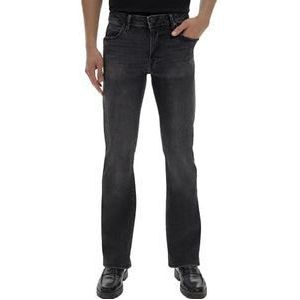 LTB Jeans Roden Jeans voor heren, regular van katoenmix, bootcut denim, donker met knoopsluiting, lage taille, grijs, Adoni Wash 54545, 38W x 32L