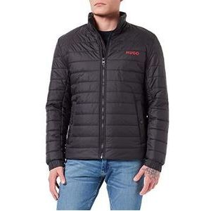 HUGO Benti2221 Waterafstotende gewatteerde jas met logo-print, zwart 1, L