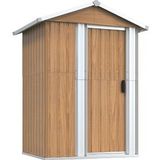 vidaXL-Tuinschuur-126x97,5x177-cm-gegalvaniseerd-staal-bruin