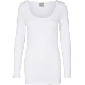 Vero Moda T-shirt Vmmaxi My Ls Soft Long U-neck Noos 10152908 Bright White Dames Maat - S