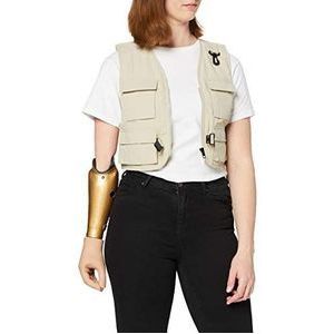 Urban Classics Dames Short Tactical Vest, damesvest, verkrijgbaar in vele verschillende kleuren, maten XS tot 5XL, Concrete, L