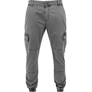 Urban Classics Herenbroek Washed Cargo Twill Jogging Pants voor mannen, cargobroek verkrijgbaar in vele kleurvarianten, maten 30-44, grijs, 36