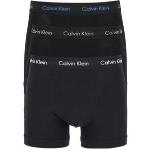 Calvin Klein heren boxers normale lengte (3-pack), zwart met logo tailleband -  Maat: L