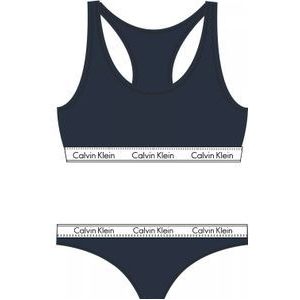 Calvin Klein dames Modern Cotton unlined bralette- en stringset, bralette, blauw -  Maat: S