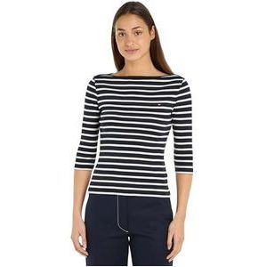 Tommy Hilfiger Gestreepte Fijngebreide Top Donkerblauw/Wit