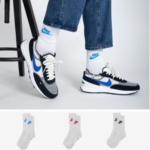 Nike Sokken X3 Crew Futura Colored - Kinderen  Wit/blauw  Unisex