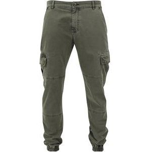 Urban Classics Heren broek Washed Cargo Twill Jogging Pants voor mannen, cargo-broek verkrijgbaar in vele kleuren, maten 30-44, olijfgroen, 38