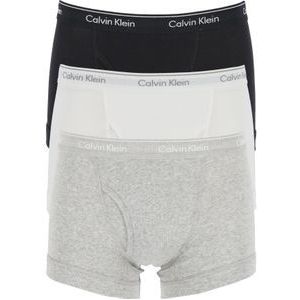 Calvin Klein trunks (3-pack), heren boxer normale lengte met gulp, zwart, wit, grijs -  Maat: S