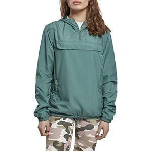 Urban Classics Dames windbreaker met capuchon voor vrouwen, basic pull over jack verkrijgbaar in meer dan 10 kleurvarianten, maten XS - 5XL, Paleleaf, 3XL