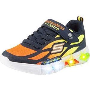 Skechers FLEX-GLOW Sneakers voor jongens, Navy Synthetisch Textiel Oranje Geel Trim, 31 EU