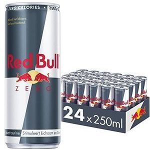 Red Bull Energy Drink Zero 24-pack - 24 x 250ml I Suikervrije Energiedrank I Wereldwijd Gewaardeerd door Topsporters I Stimuleert Lichaam en Geest