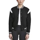 Urban Classics Dames Dames Inset Sweat Jacket College-jas, zwart (blk/white 00050)., XXL