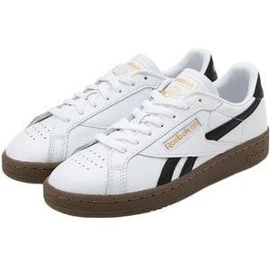 Reebok Club C Grounds UK uniseks sneakers voor volwassenen, wit/zwart/rubber, maat 44,5, wit, zwart, rubber, 44.5 EU