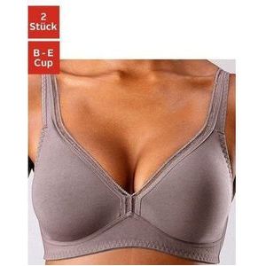 Petite fleur T-shirt-bh zonder beugels van katoen, basic dessous (Set van 2)