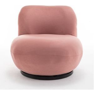 Draai fauteuil Lara velvet oud roze draaibare fauteuil