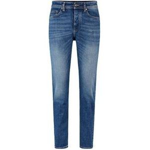 Tapered-fit jeans van comfortabel blauw stretchdenim