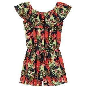 NKFVINAYA SS PLAYSUIT FFFFF NOOS, Dark Sapphire/Print: Tropical, 134 cm