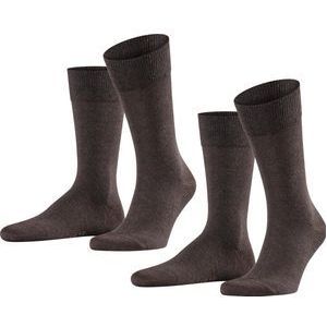 FALKE Happy 2-Pack katoen multipack sokken heren bruin - Maat 39-42