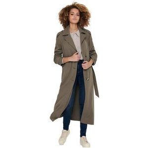 Only Line X Long Trench Coat Bruin XL Vrouw