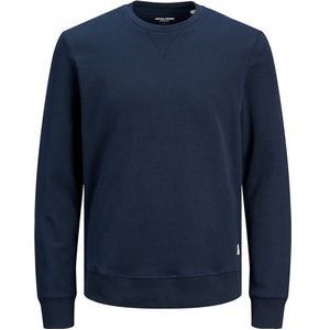JACK & JONES sweatshirt katoen - O-hals - donkerblauw - Maat: XL
