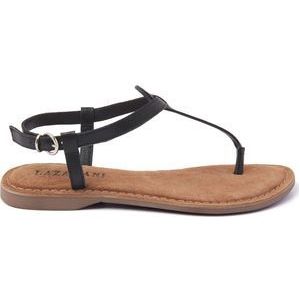 Lazamani Iris Leren Dames Sandalen Black Maat 38