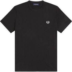 Fred Perry Ringer regular fit T-shirt M3519, korte mouw O-hals, zwart -  Maat: XL