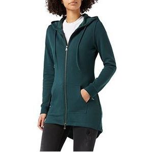 Urban Classics Sweatshirt voor dames, sweatparka met capuchon en ritssluiting, verkrijgbaar in meer dan 10 kleuren, maat XS tot 5XL, Groen (Fles Groen 02245), XL
