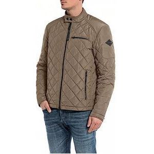 Replay Gewatteerde jas voor heren, overgangsjas zonder capuchon, Earth 557, XL