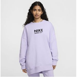 Nike Sportswear oversized fleeceshirt met ronde hals voor dames - Paars