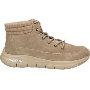 Skechers Arch Fit Smooth veterboots taupe Suede - Dames - Maat 41