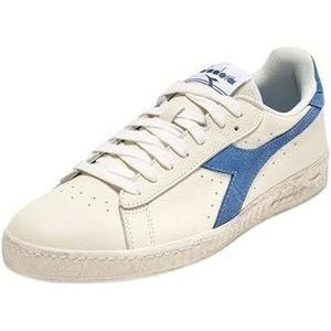 Diadora Game L Low Waxed Suede Pop, uniseks, volwassenen, wit/blauw gebleekt denim, 45 EU, Wit Blauw Bleached Denim, 45 EU