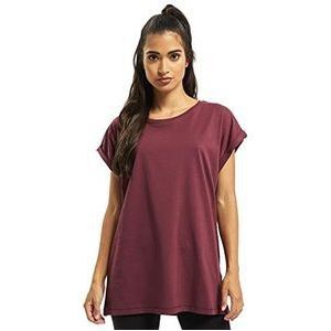 Urban Classics dames T-Shirt Ladies Extended Shoulder Tee, rood (cherry), 5XL