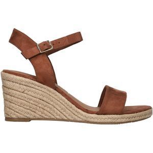 Tamaris dames espadrilles met sleehak cognac - Maat 38