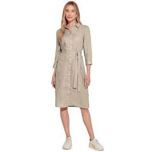 Street One Ls_Solid Linen Shirt Lo Dress voor dames, Touch Of Zand, 42