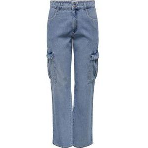 ONLY High Waist Cargo Jeans ONLRILEY Medium Blue Denim