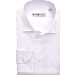 Ledub modern fit overhemd - mouwlengte 72 cm - wit - Strijkvriendelijk - Boordmaat: 44