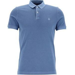 Marc O'Polo shaped fit polo, heren poloshirt korte mouw, middenblauw -  Maat: XXL