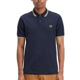 Fred Perry M3600 polo twin tipped shirt - pique - Navy / Ecru / Golden hour - Maat: M