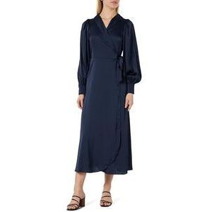 Vila Vienna Ravenna L/S Ankle Wrap Dress-noos jurk voor dames, navy blazer, 36
