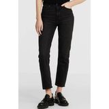 ONLY cropped high waist straight fit jeans ONLEMILY black denim regular